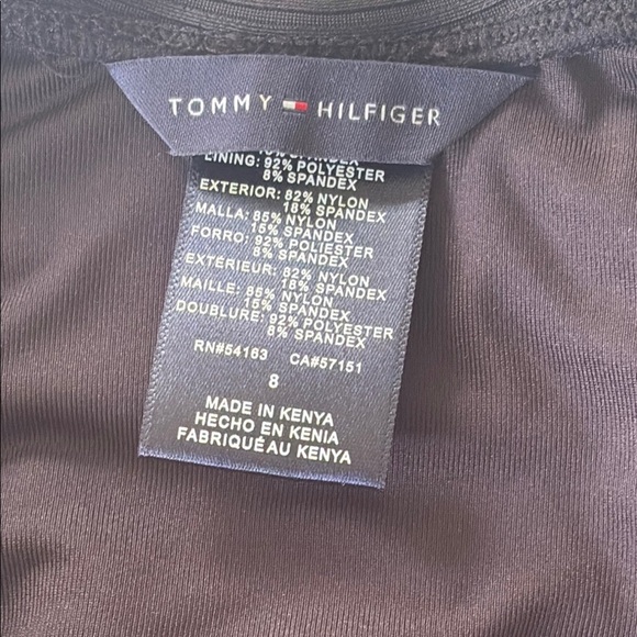 TOMMY HILFIGER Black Ribbed Swimsuit. Size 8 - Picture 7 of 9